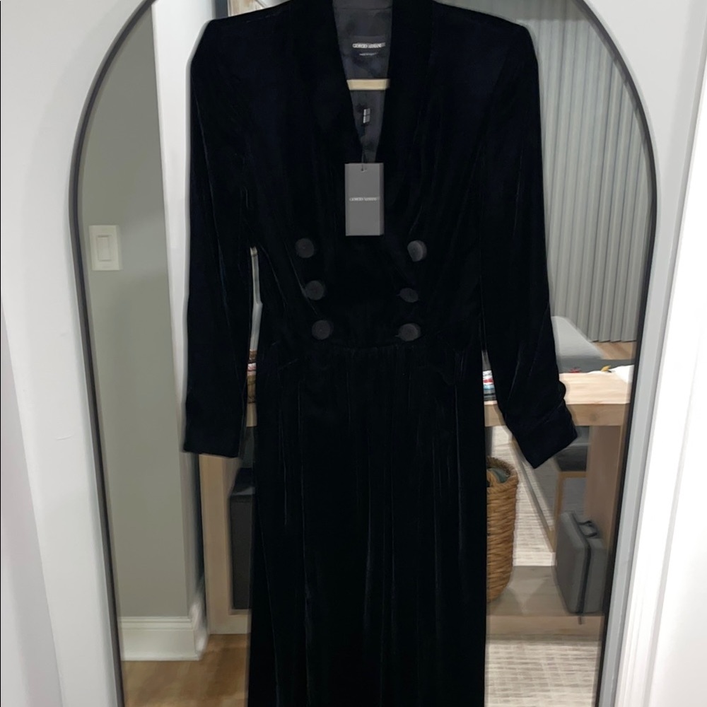 Giorgio Armani Black Velvet Dress - Picture 7 of 13